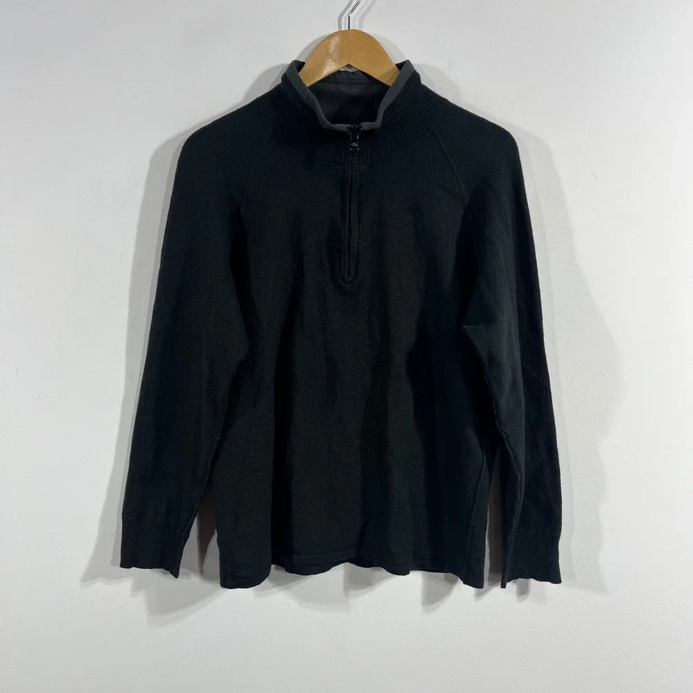 The North Face Gorpcore 1/4 Zip Wool Blend Sweater Black Mens XL Outdoors